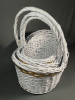 Набор корзин 3шт Бело-золотые (L:49X35X22X30X57 M:40X30X23X49 S:32X25X16X20X41)